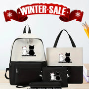 Korean Fashion 4 in 1 Girls Bag Set – Backpack, Crossbody, Tote & Pouch