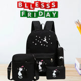 Cute Korean Style 4-in-1 Cat Canvas Bag Collection