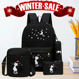 Cute Korean Style 4-in-1 Cat Canvas Bag Collection