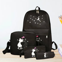 Cute Korean Style 4-in-1 Cat Canvas Bag Collection