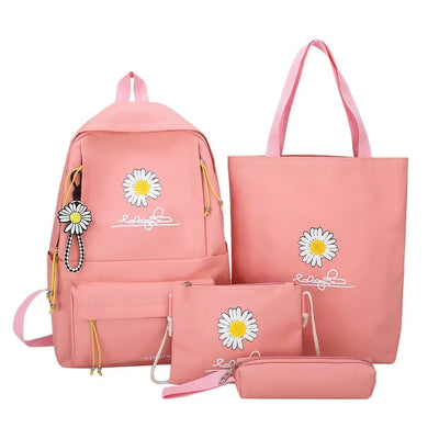 Floral Style Student Backpack Set