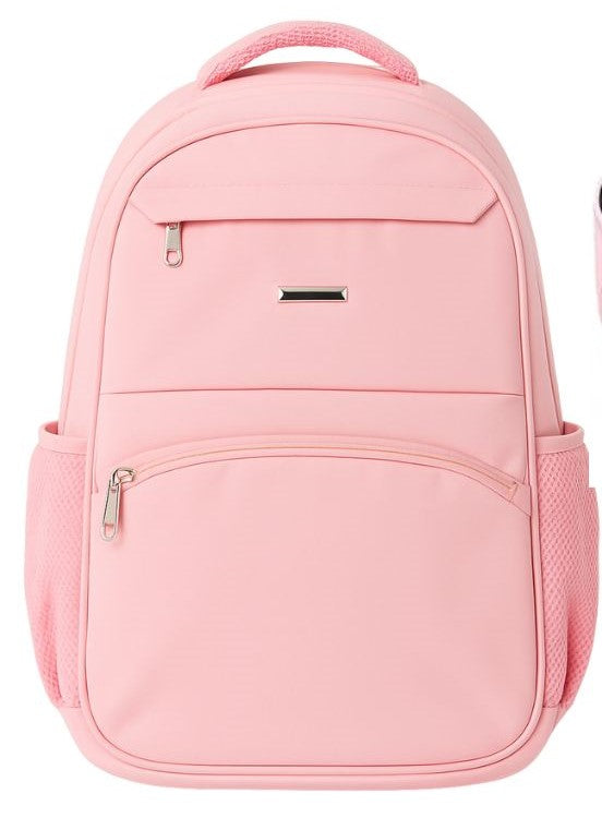 Parachute Half-Open Double Zip Pink Backpack – Waterproof Laptop, College & Travel Bag