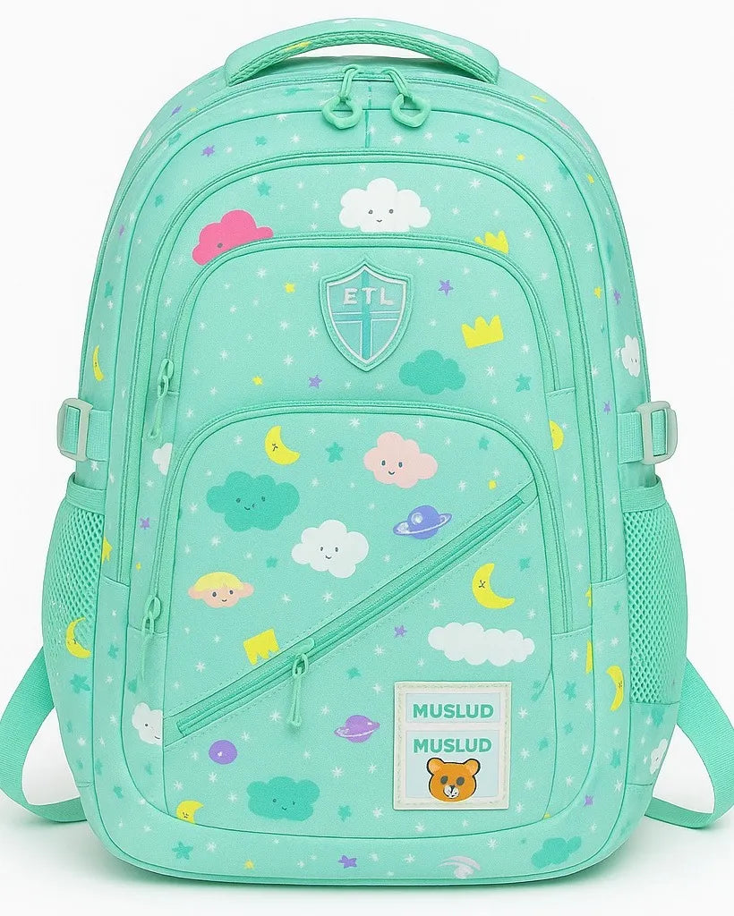 Colorful Unicorn & Cloud Print Girls’ School Backpacks – Magical Pastel Bags for Kids & Teens