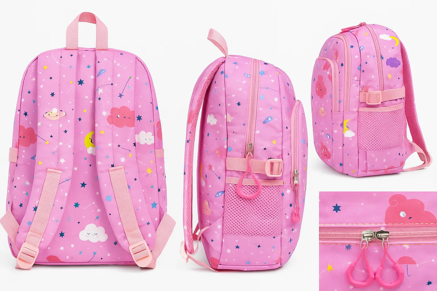Colorful Unicorn & Cloud Print Girls’ School Backpacks – Magical Pastel Bags for Kids & Teens