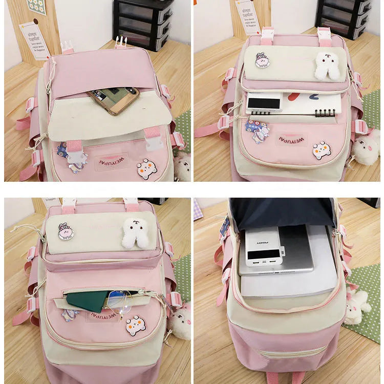 Best School & College Bag Set for Girls – 5 in 1 Stylish Backpack with Free Water Bottle