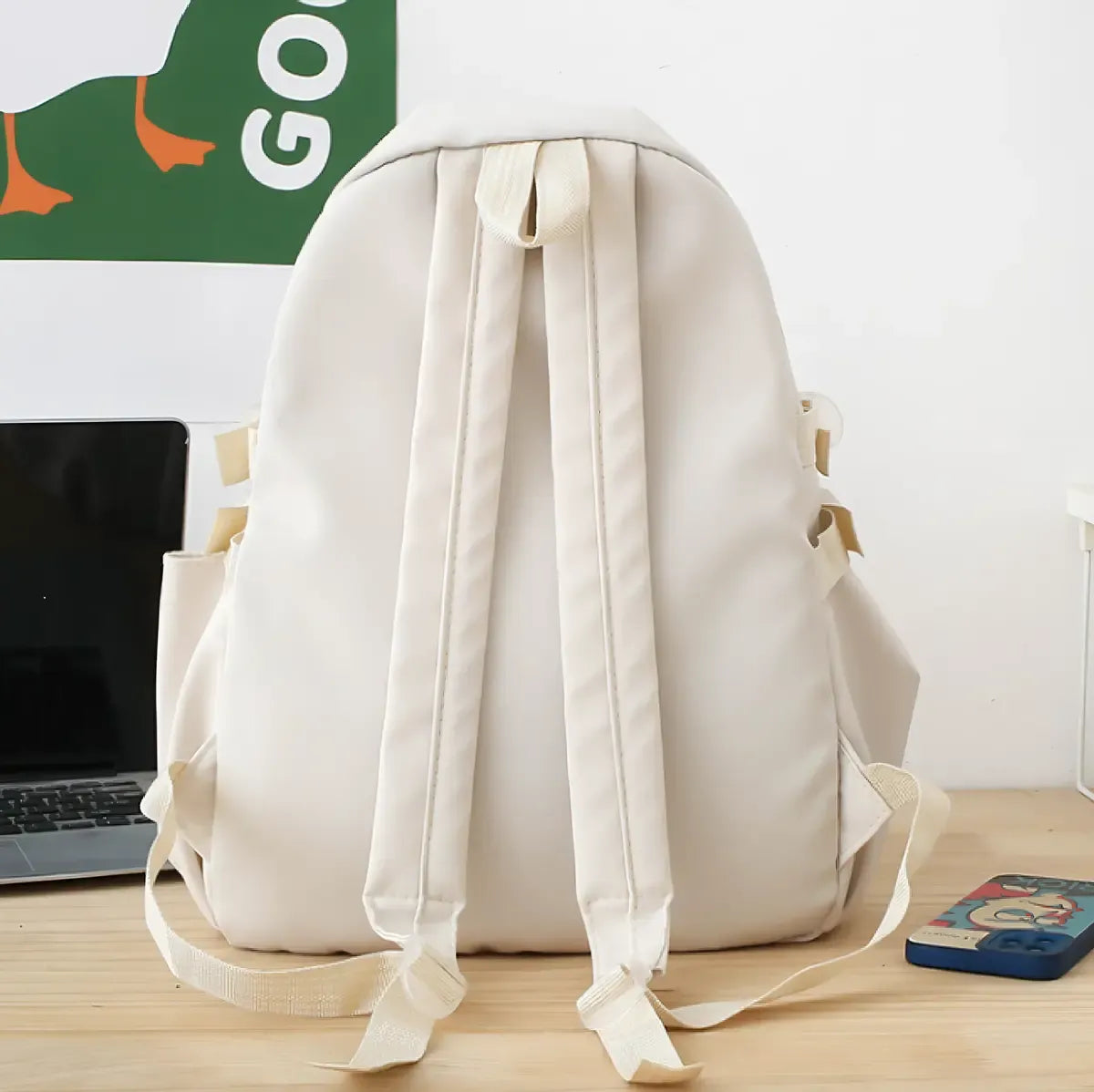 Trendy Korean Style Backpack for Girls – Waterproof Nylon Canvas College & Travel Bag