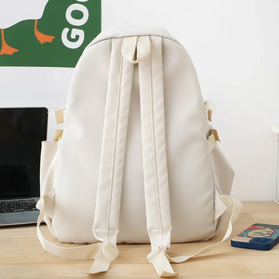 Trendy Korean Style Backpack for Girls – Waterproof Nylon Canvas College & Travel Bag