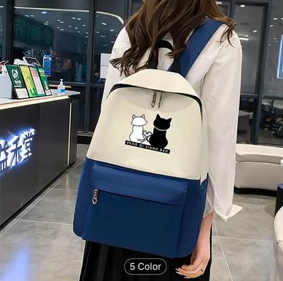 Korean Fashion 4 in 1 Girls Bag Set – Backpack, Crossbody, Tote & Pouch