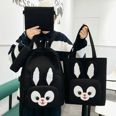 Bunny 4-in-1 Canvas Backpack Set for Girls | 18L School, College & University Bag Collection