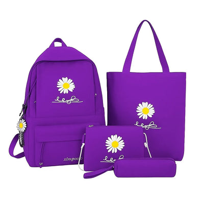 Floral Style Student Backpack Set