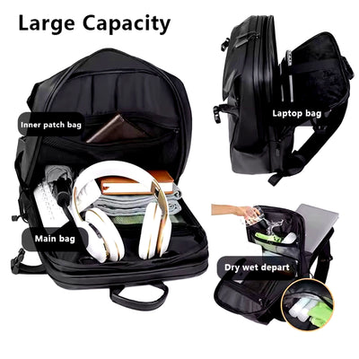 Black Multifunctional Business & Travel Laptop Backpack – Waterproof, Spacious & Comfortable